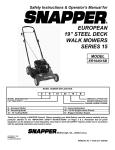 Snapper ER194515B Lawn Mower User Manual