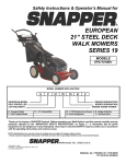 Snapper EP217019BV Lawn Mower User Manual