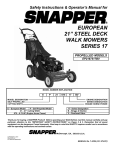 Snapper EP2167517BV Lawn Mower User Manual