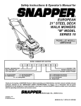 Snapper EMLP21501KWV, EMLP21601, EMLP21601E Lawn Mower User Manual