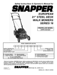Snapper EFRP216516BV Lawn Mower User Manual