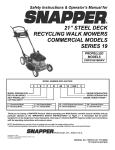 Snapper CRP216019KWV Lawn Mower User Manual