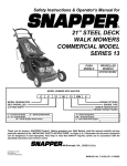 Snapper CP214012R2 Lawn Mower User Manual