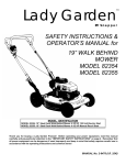 Snapper 82354, 82355 Lawn Mower User Manual