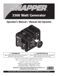 Snapper 3500 Portable Generator User Manual