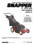 Snapper 216517B, P216517B, P217017BV, P217017BVE, P215517HC Lawn Mower User Manual