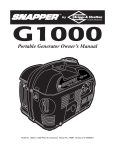 Snapper 1666-0 Portable Generator User Manual