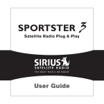 Sirius Satellite Radio 3 Satellite Radio User Manual