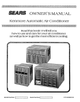 Sears P/N93SR-D02 Air Conditioner User Manual