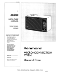 Sears Microwave Oven Microwave Oven User Manual