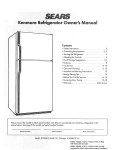 Sears 7T278 Refrigerator User Manual