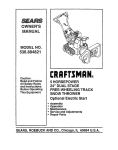 Sears 536.884821 Snow Blower User Manual