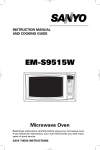 Sanyo EM-S9515W Microwave Oven User Manual