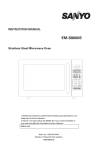 Sanyo EMS-8600S Microwave Oven User Manual