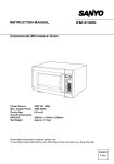 Sanyo EM-S1000 Microwave Oven User Manual