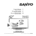 Sanyo DP42740 Flat Panel Television User Manual