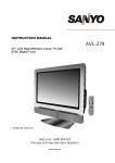 Sanyo AVL-279 Flat Panel Television User Manual