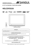 Sansui HDLCDVD220 Flat Panel Television User Manual