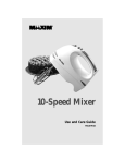 Salton MAXHM10 Mixer User Manual