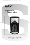 Salton FC-1180 Coffeemaker User Manual