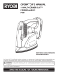 Ryobi P400 Sander User Manual