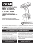 Ryobi CD100 Drill User Manual