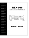Rotel RSX-965 Stereo Receiver User Manual