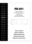 Rotel RB-981 Stereo Amplifier User Manual