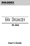 Rolodex RF-2064 Satellite Radio User Manual