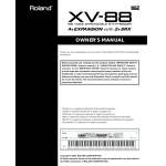 Roland XV-88 Electronic Keyboard User Manual