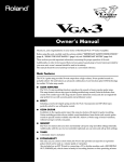 Roland VGA-3 Musical Instrument User Manual