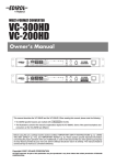Roland VC-300HD TV Converter Box User Manual