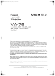Roland VA-76 Electronic Keyboard User Manual