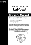 Roland GK-3 Musical Instrument User Manual