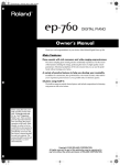 Roland EP-760 Electronic Keyboard User Manual