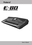 Roland E-80 Musical Instrument User Manual