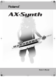 Roland AX-Synth Electronic Keyboard User Manual