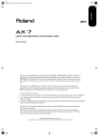 Roland AX-7 Electronic Keyboard User Manual