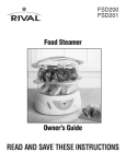 Rival FSD201 Rice Cooker User Manual