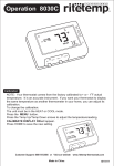 ritetemp 8030C Thermostat User Manual
