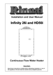 Rinnai 26i, HD50i Water Heater User Manual