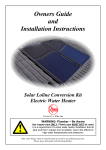 Rheem Solar Loline Conversion Kit Electric Wter Heater Water Heater User Manual