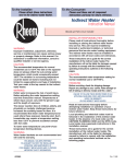 Rheem Indirect Water Heater Water Heater User Manual