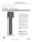 Rheem 92-103234-02 Water Heater User Manual