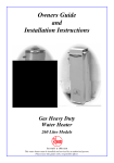 Rheem 260 Litre Water Heater User Manual