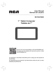 RCA RCT6378W2 Tablet User Manual