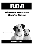 RCA PHD42600 Flat Panel Television User Manual
