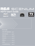RCA HD50LPW166PK Flat Panel Television User Manual