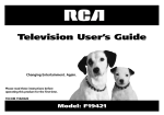 RCA F19421 Flat Panel Television User Manual