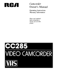 RCA CC-285 Camcorder User Manual